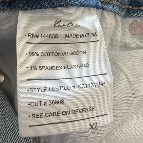 KanCan Jeans Womens Sz Xl Blue Denim Leopard High Rise Ankle Skinny Distressed - Picture 9 of 9